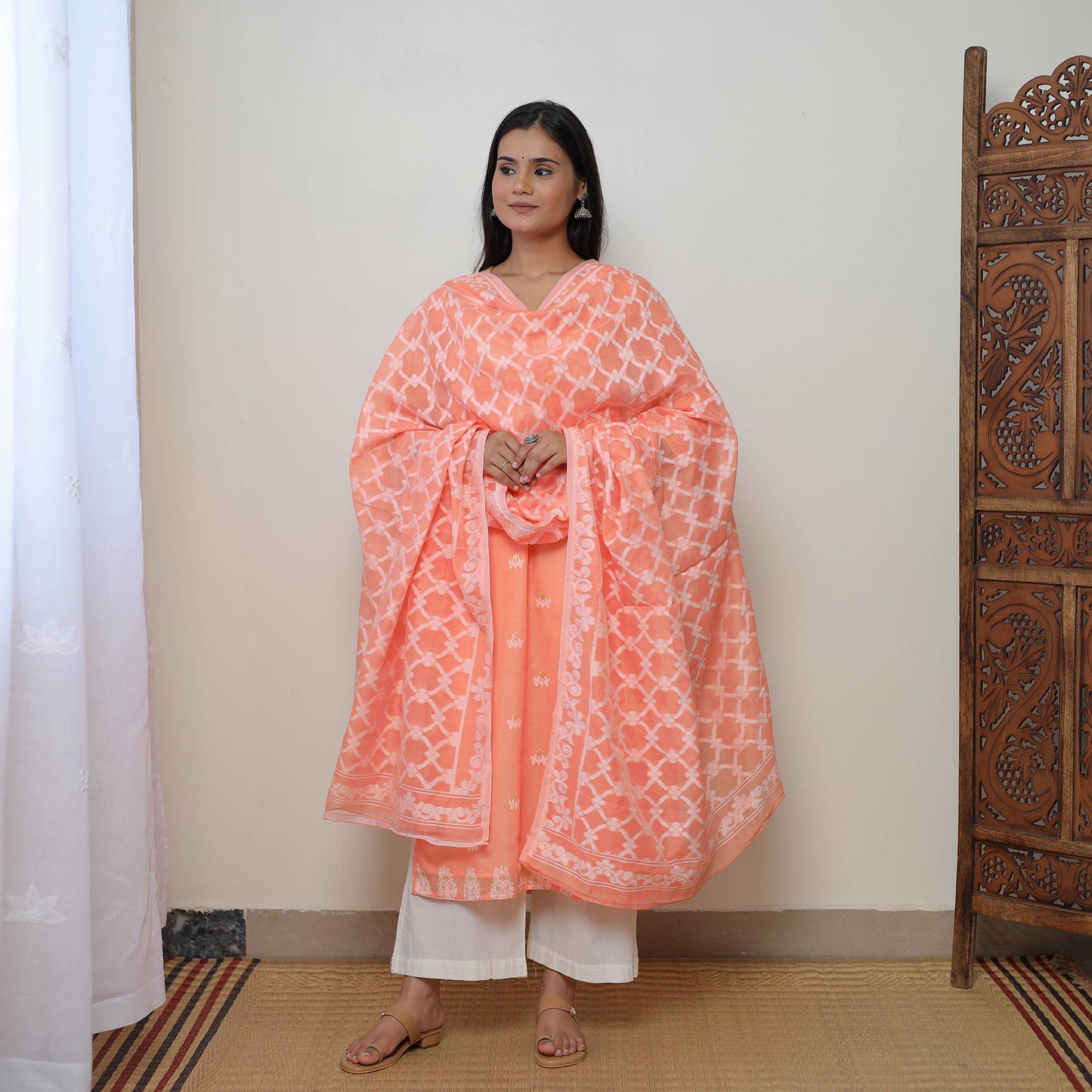 Jamdani Kurta with Dupatta Set