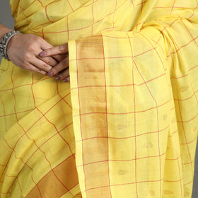  Traditional Venkatagiri Handloom Cotton Checks Saree with Thread & Zari Buti 23 