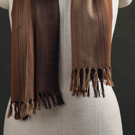 Brown - Double Shade Kumaun Handwoven Pure Merino Wool Stole 137