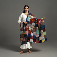 Multicolor - Indigo Cotton Reversible Patchwork Dupatta 07