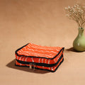 Orange Handmade 4 Pockets Cotton Jewellery Bag
