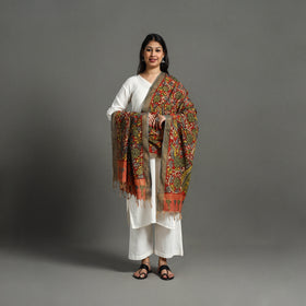 Red - mangalagiri cotton handpainted pen work kalamkari