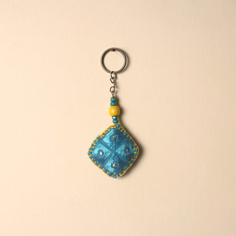 Handcrafted Phulkari Embroidered Keychain 09