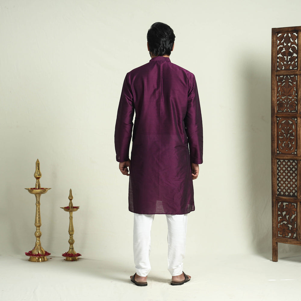 Plain silk men kurta