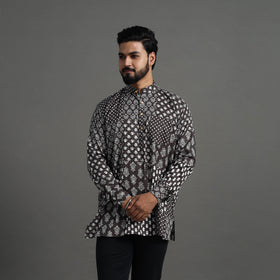 Buy Kantha Stitch Cotton Short Jaipur Kurta for Men