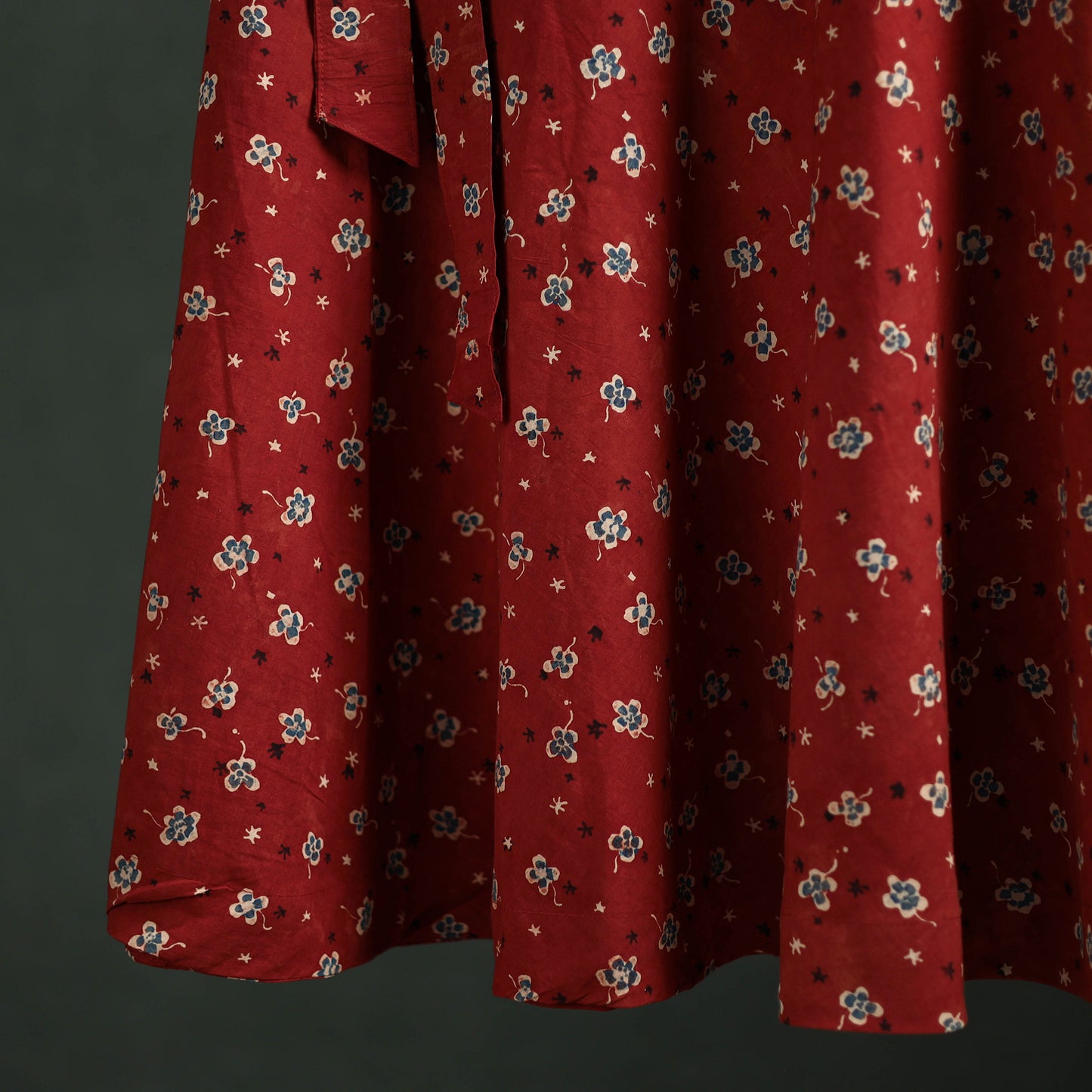 Ajrakh Hand Block Print Cotton Wrap Around Skirt 25