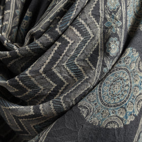Ajrakh Hand Block Print Natural Dyed Handwoven Acrylic Wool Shawl 24