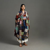 Multicolor - Indigo Cotton Reversible Patchwork Dupatta 07