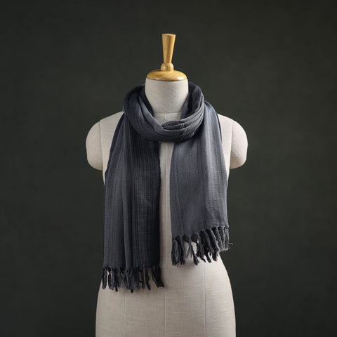Grey - Double Shade Kumaun Handwoven Pure Merino Wool Stole 138