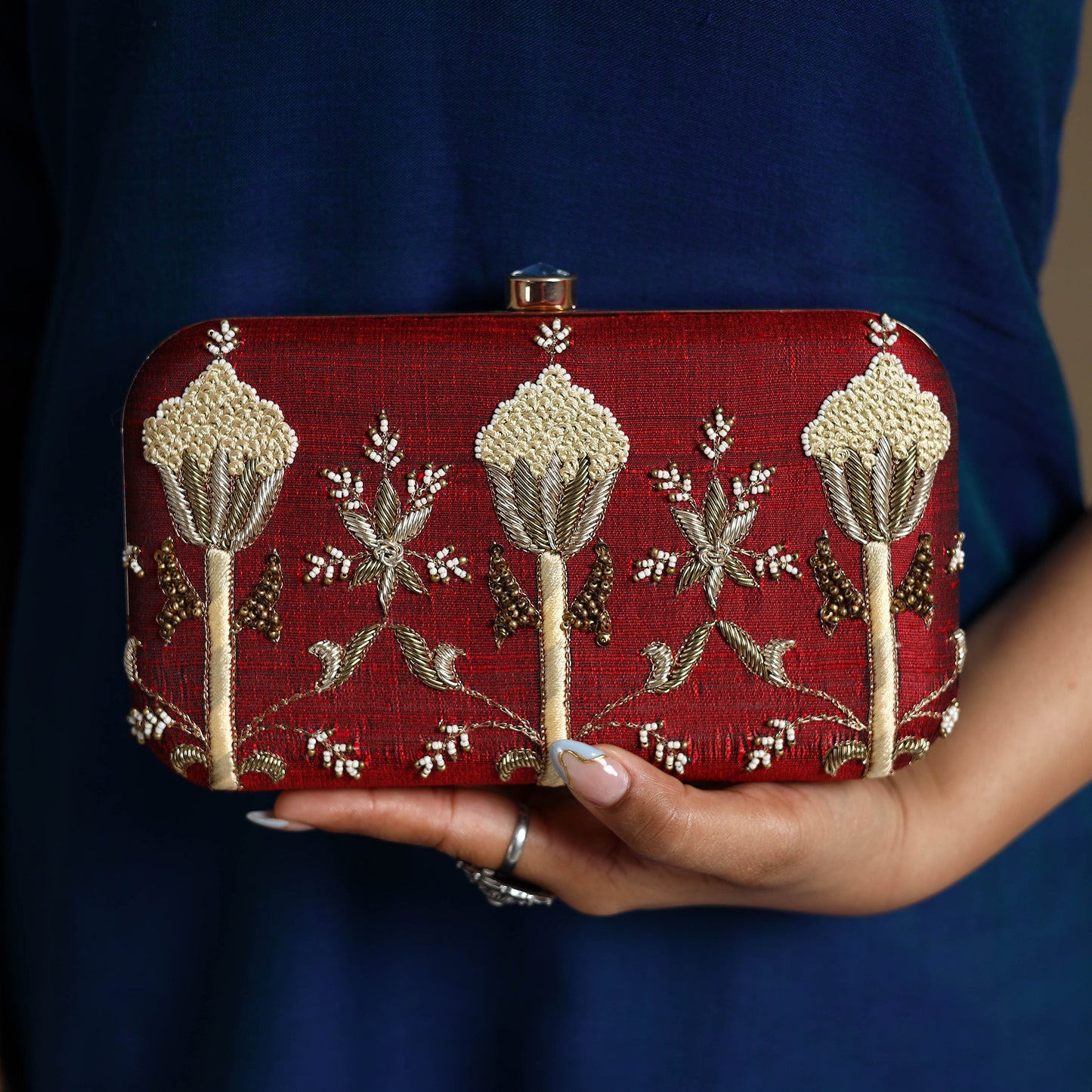 Chikankari Embroidery Clutch / Sling Bag