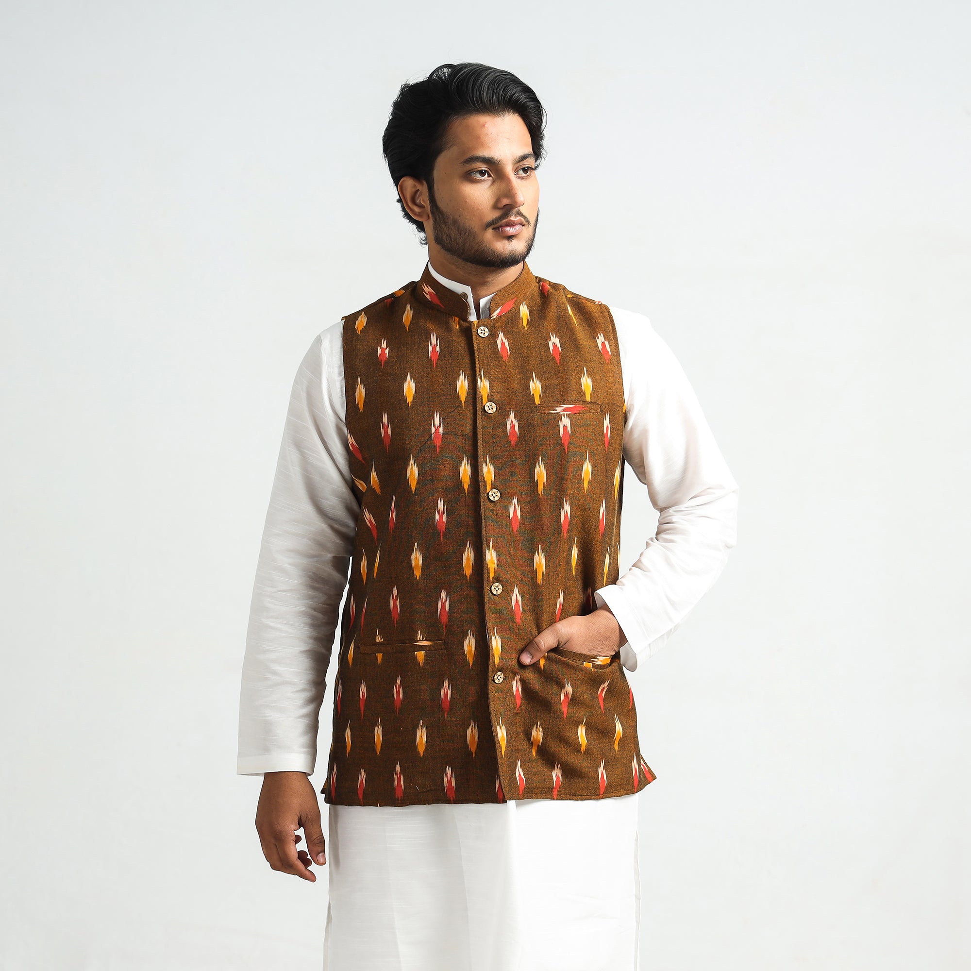 Cotton Printed Mens Nehru Jacket at Rs 600/piece in Jaipur | ID: 6654659991