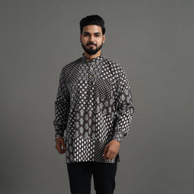 Buy Kantha Stitch Cotton Short Jaipur Kurta for Men