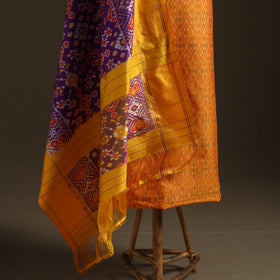 Pochampally Ikat Handloom Sico Unstitched Dress Material: Kurta with Mulberry Silk Dupatta 44