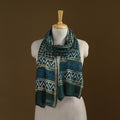 Green - Pipad Hand Block Print Natural Dyed Chanderi Silk Handloom Stole 79