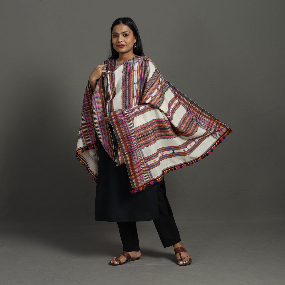 Multicolor - Kutch Bhujodi Weaving Handloom Woolen Shawl 09