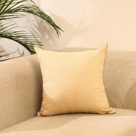 Buy Beige Plain Chanderi Silk Cushion Cover