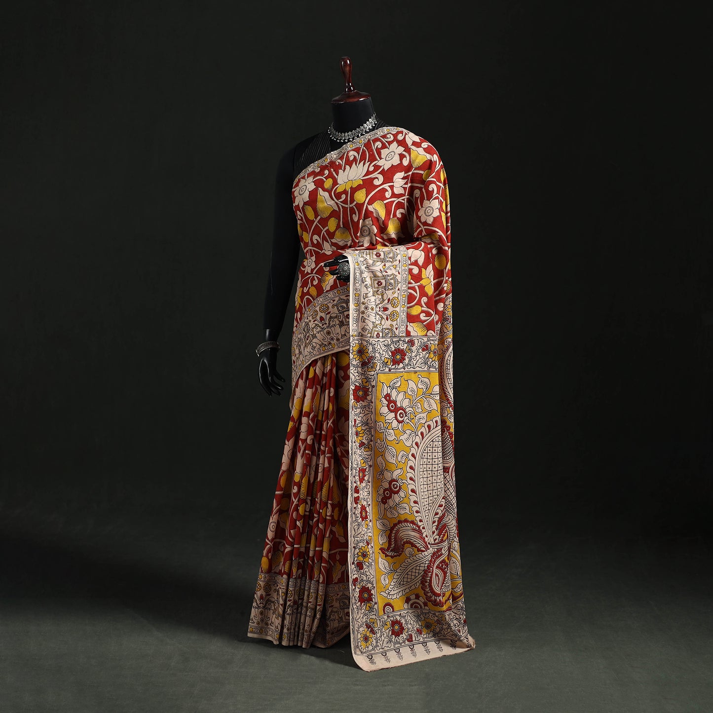 Kalamkari Printed Cotton Saree 09