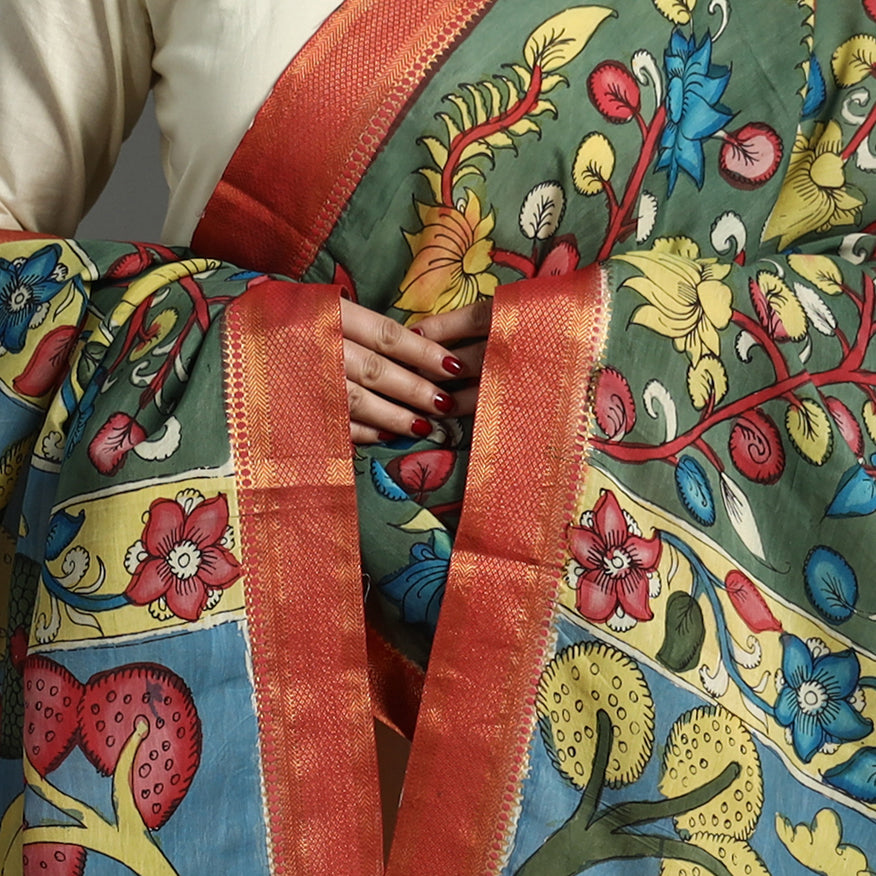 kalamkari handpainted dupatta