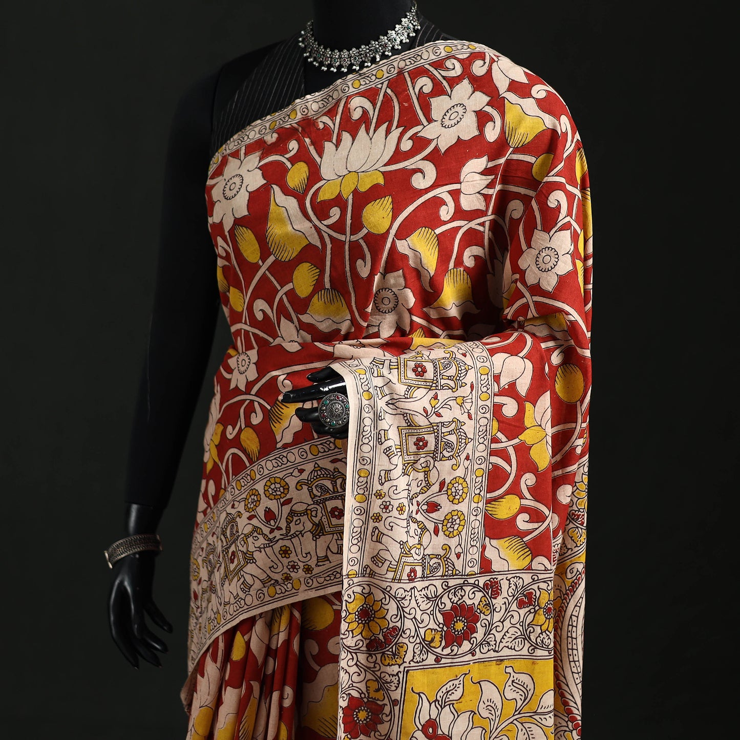 Kalamkari Printed Cotton Saree 09