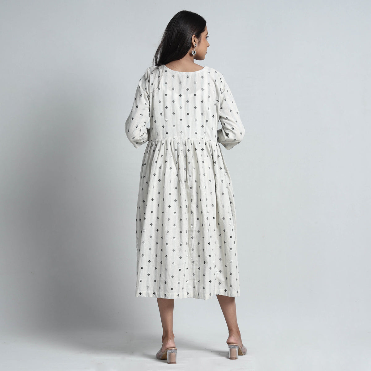 White - Exquisite Jacquard Cotton Dress