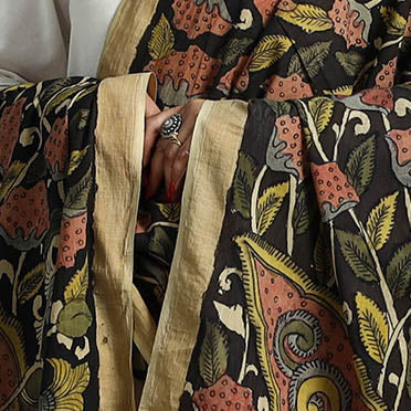 Mangalagiri Cotton Handpainted Pen Work Kalamkari Dupatta 07