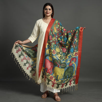 kalamkari handpainted dupatta