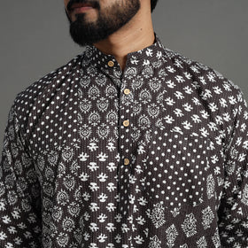Buy Kantha Stitch Cotton Short Jaipur Kurta for Men