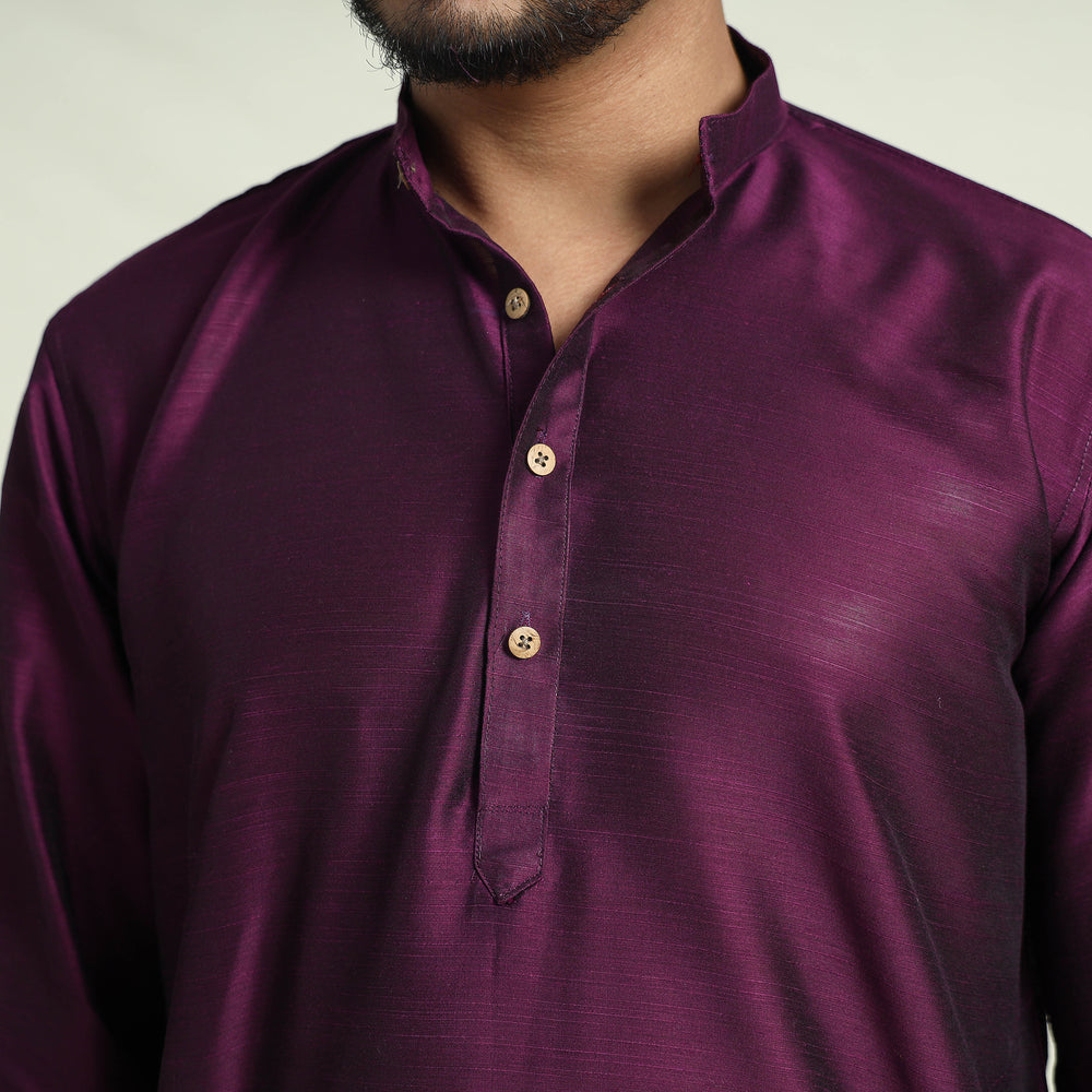 Plain silk men kurta