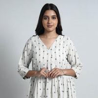 White - Exquisite Jacquard Cotton Dress