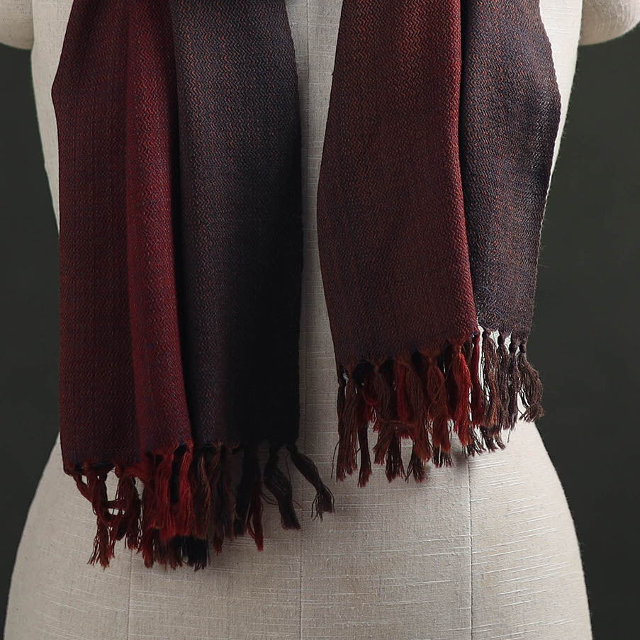 Multicolor - Double Shade Kumaun Handwoven Pure Merino Wool Stole 140