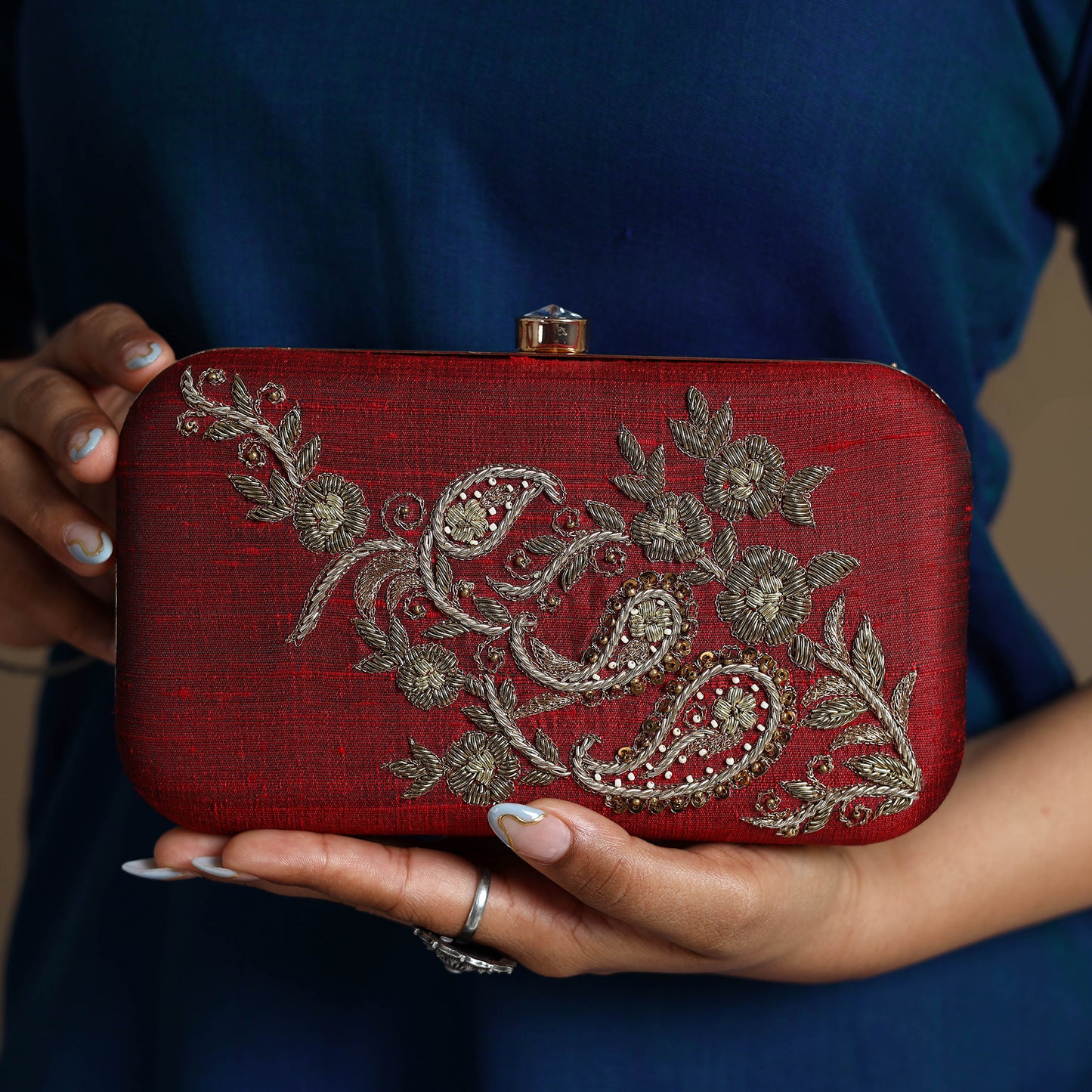 Chikankari Embroidery Clutch / Sling Bag