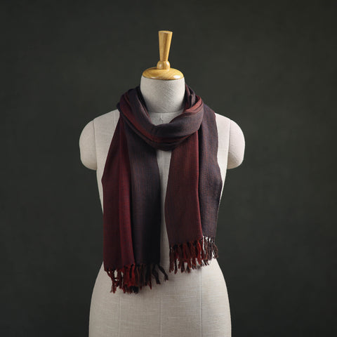 Multicolor - Double Shade Kumaun Handwoven Pure Merino Wool Stole 140