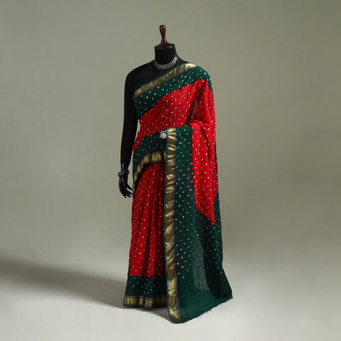 Kutch Tie-Dye Bandhani Cotton Saree with Blouse Piece 47