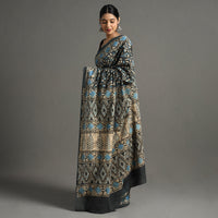 block printed saree