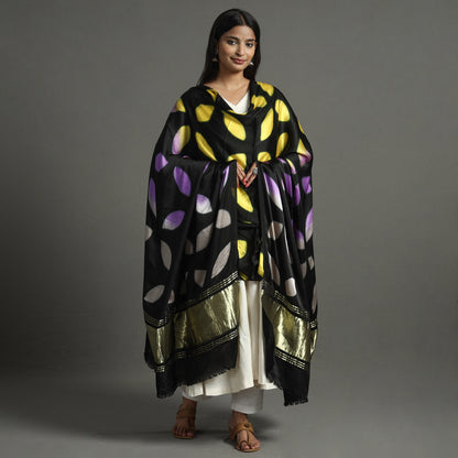 Multicolor - Shibori Clamp Dyed Modal Silk Dupatta with Zari Border 18