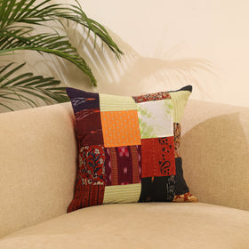 Buy Multicolor Handcrafted Cotton Patchwork Cushion Cover
