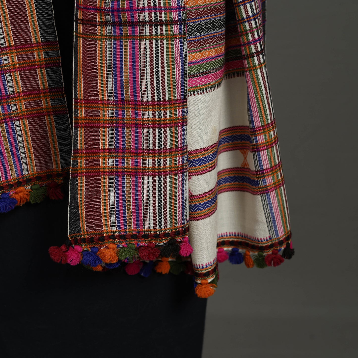 Multicolor - Kutch Bhujodi Weaving Handloom Woolen Shawl 09