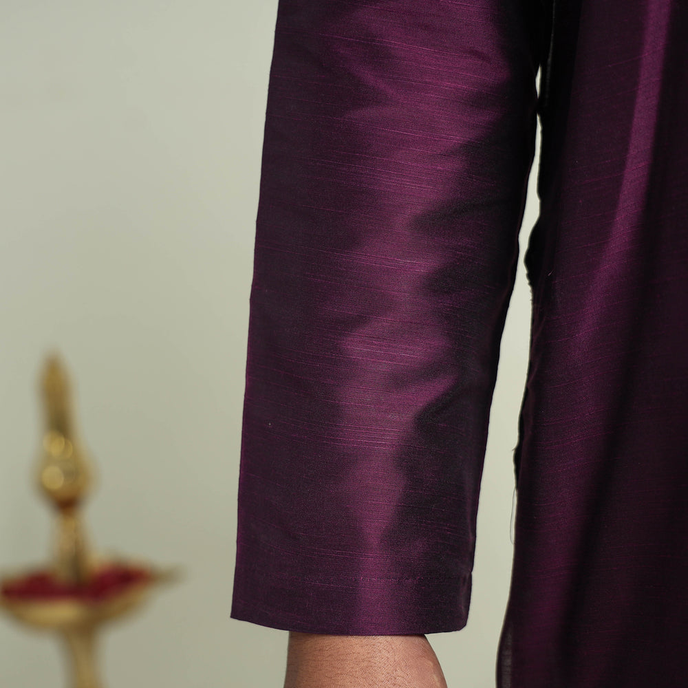 Plain silk men kurta