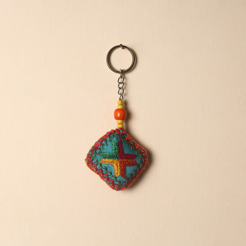 Handcrafted Phulkari Embroidered Keychain 14