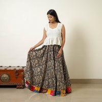 Multicolor - Hand Block Printed Cotton Long Bagru Skirt 02