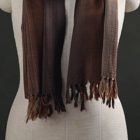 Brown - Double Shade Kumaun Handwoven Pure Merino Wool Stole 142