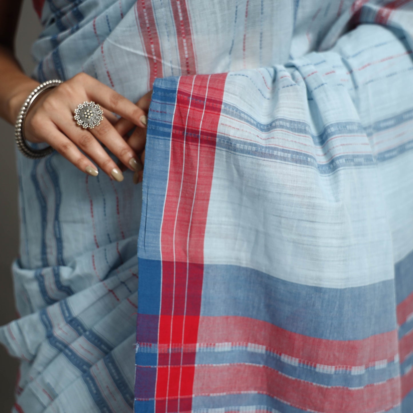 Blue - Ballakammi Cotton Handloom Saree 68