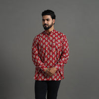 Kantha Stitch Cotton Short Sanganeri Kurta for Men 05