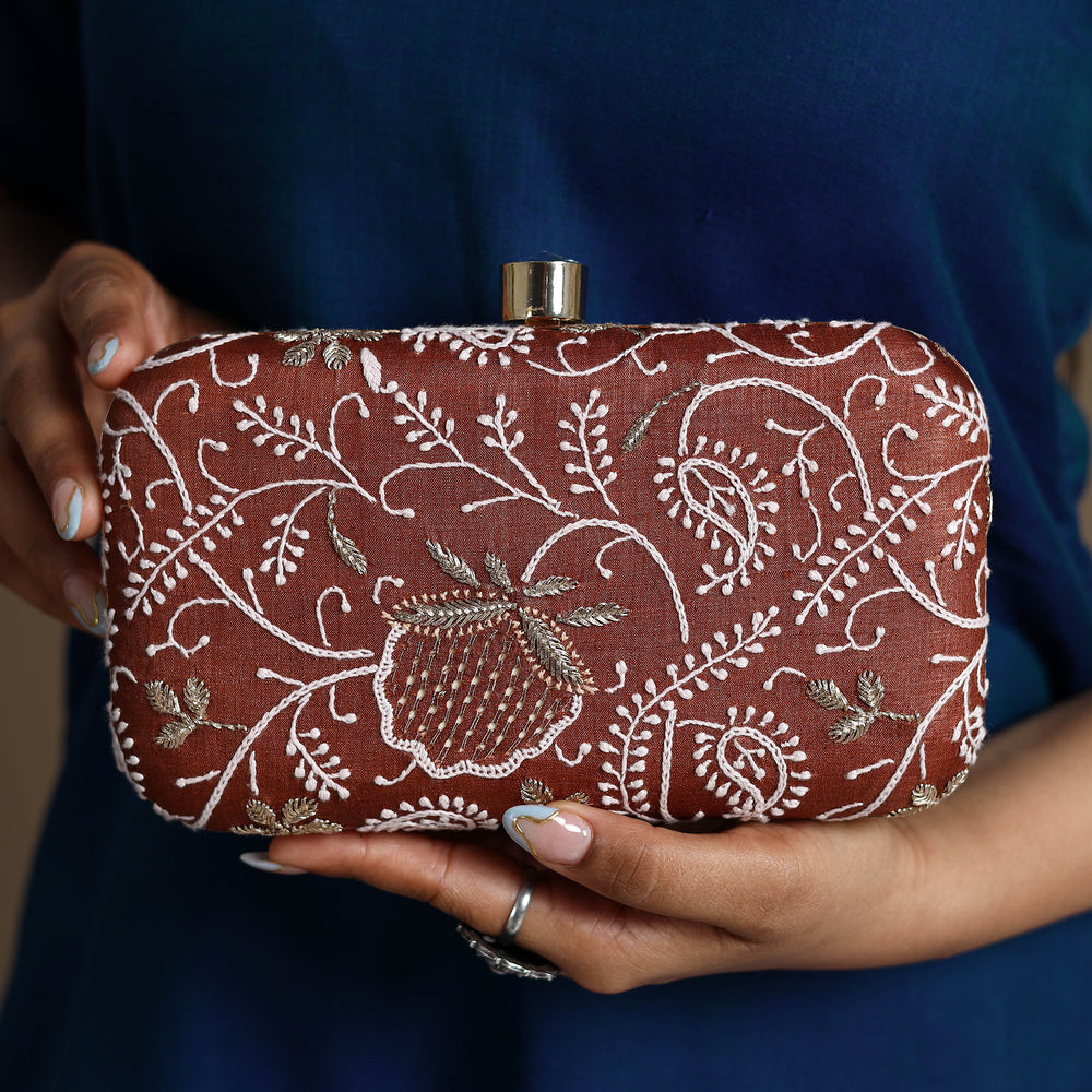 Chikankari Embroidery Clutch / Sling Bag