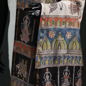 Multicolor - Mata Ni Pachedi Handpainted Natural Dyed Chanderi Silk Handloom Dupatta 20