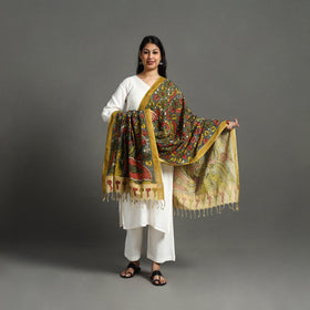 Grey - mangalagiri cotton handpainted pen work kalamkari