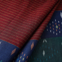 Maroon - Pure Handloom Cotton Bengal Jamdani Fabric 15