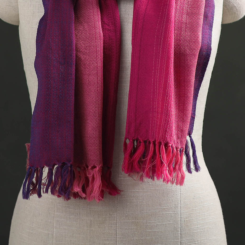Pink - Double Shade Kumaun Handwoven Pure Merino Wool Stole 143