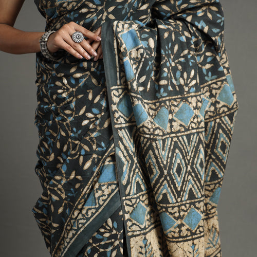 block printed saree