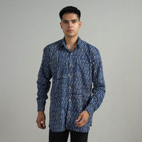 Indigo Block Printed Shirt